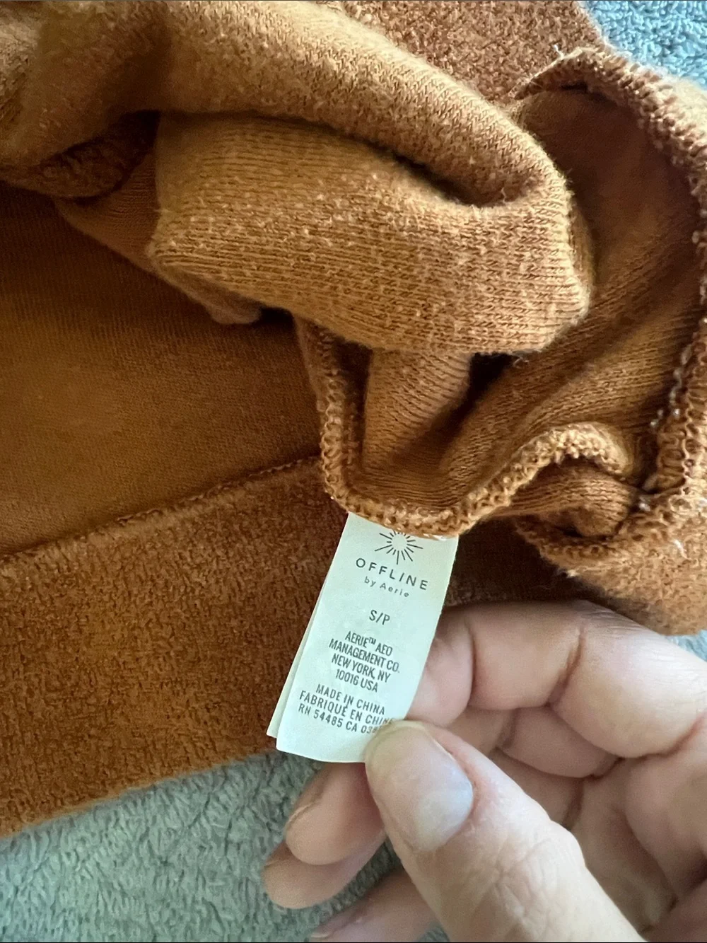 Aerie Offline Camel Rust Brown Towel Terry Lounge Scoop Bralette Size Small